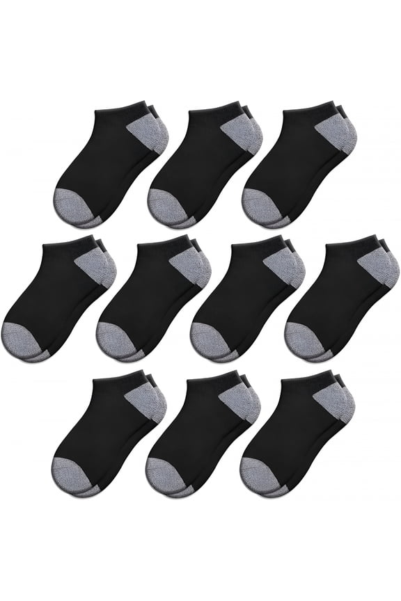 10 Pairs Boys Socks 4-6 6-8 8-10 Years Old Low Cut Ankle Athletic Socks For Kids Short Half Cushioned Socks