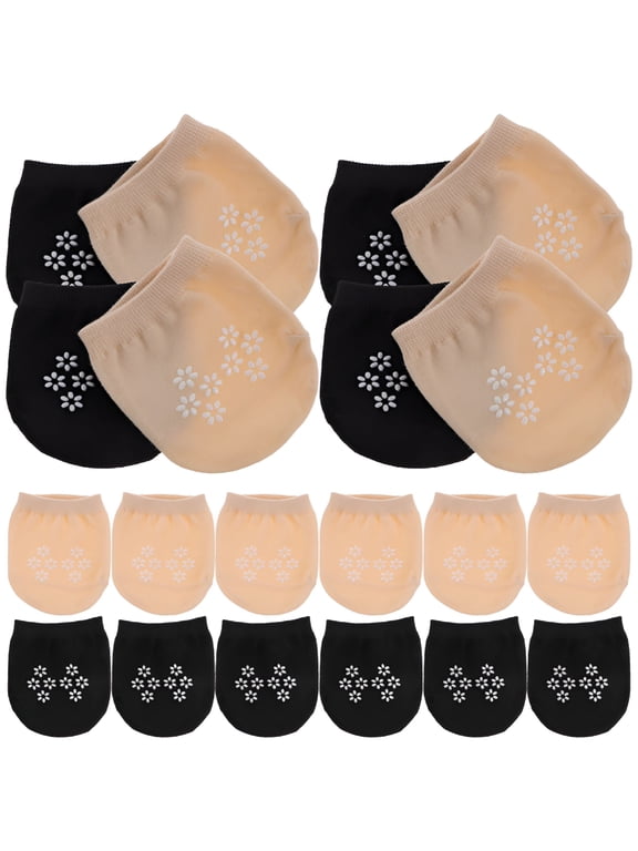 10 Pairs Half Toe Socks for Women, Non-Slip Nylon No Show Liners for Mules, Flats & Sneakers, Breathable Summer Hosiery