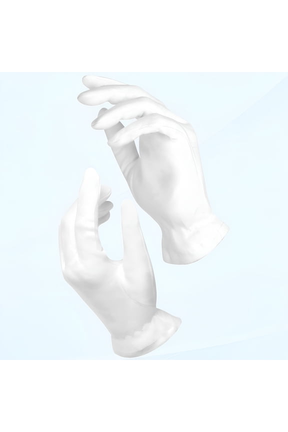 10 Pairs Large White Cotton Gloves for Eczema, Dry Hands, Women - Spa, Lotion, Sleeping Gloves