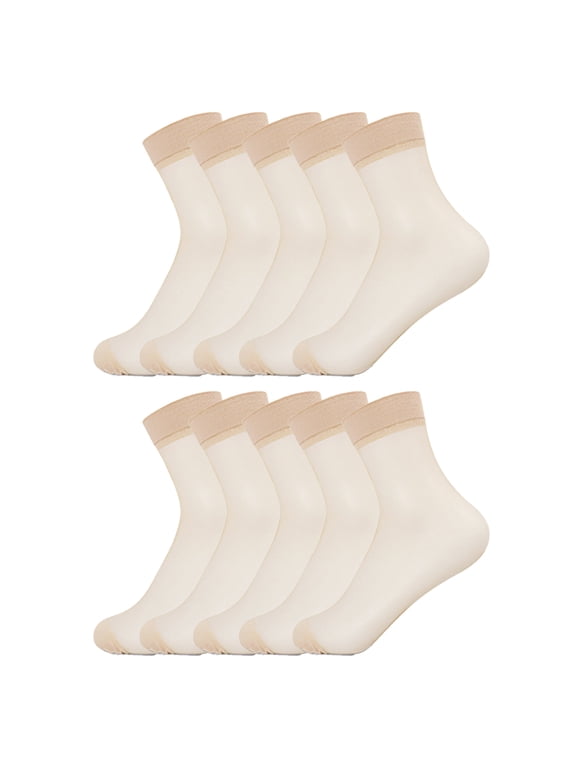 10 Pairs Sheer SocksNylon No Show Socks WomensCrystal Summer Ankle Socks for Women