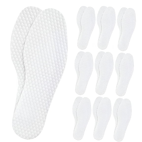 TELOLY 10 Pairs Shoe Insoles Breathable Shoe Inserts Sweat-Absorbing Shoe Pads Disposable Thin Insoles