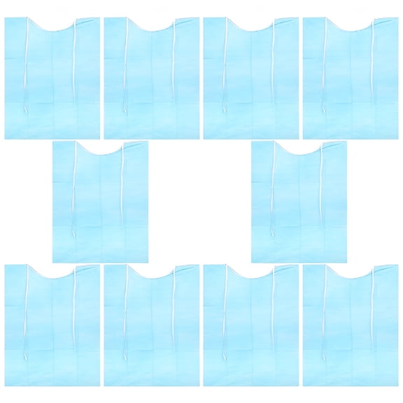 TELOLY 10 Pcs Disposable Adult Bibs, Water-Resistant Paper Eating Protectors for Elderly & Patients, Portable Mealtime Aprons