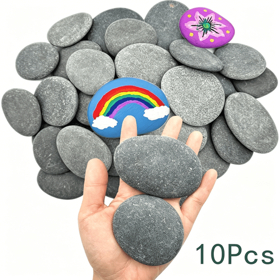 TELOLY 10 Pcs River Rocks for Painting, 1.2"-2" Painting Rocks Diy Rocks Flat & Smooth Rocks to Paint,Natural Stones for Painting Arts Crafts Decoration, Crafts Rocks for Kids & Adults