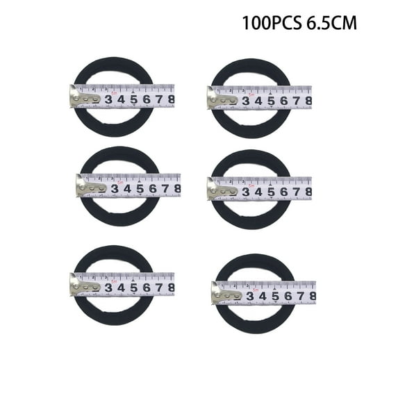 TELOLY 100Pcs Headbands for Women Minimalist Style Human Hair Bundles Bold Scrunchies,Black,2.56in