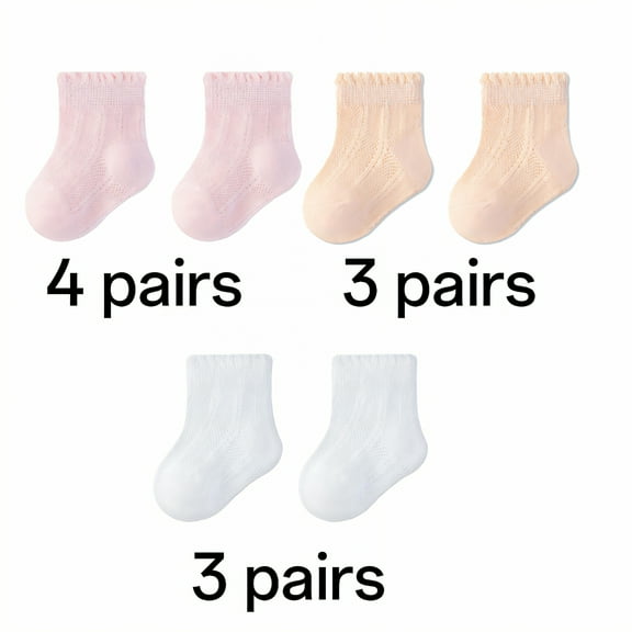TELOLY 10Pack Toddler Socks,Fine-Craft Seamless Wear Toddler Socks 4T-5T,Powerful Moisture-Wicking Kids Socks,L
