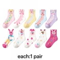 thumbnail image 1 of TELOLY 10Pack Toddler Socks,Firm Cuff Shape Toddler Socks 2T-3T,No Sag Body Knit Kids Socks,Colormixing3,S, 1 of 4