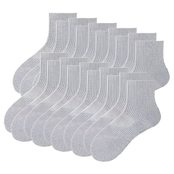 TELOLY 10Pairs Mens Ankle Socks9-13Mens Ankle Socks Size 9-11 Men's Socks ,Gray
