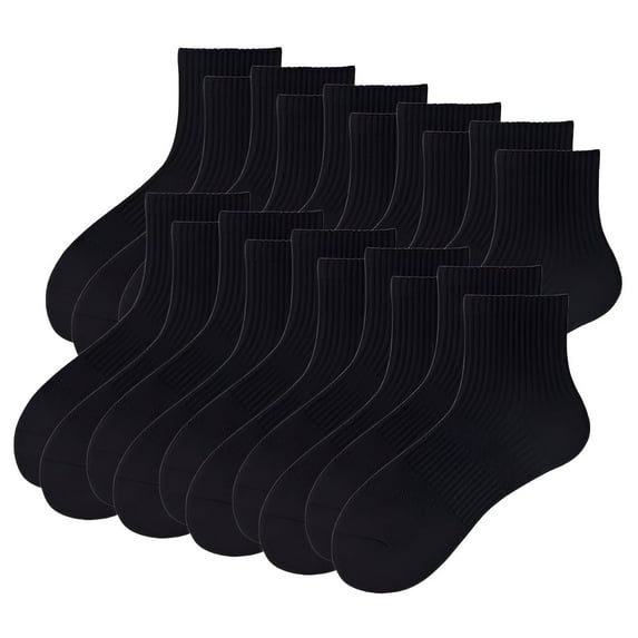 TELOLY 10Pairs Mens Ankle Socks9-13Mens Ankle Socks Size 9-11 Men's Socks ,Black