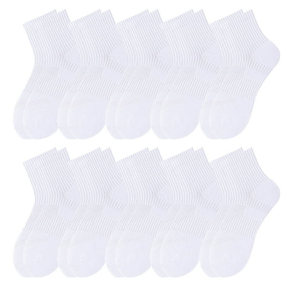 TELOLY 10Pairs Mens Ankle Socks9-13Mens Ankle Socks Size 9-11 Men's Socks ,White