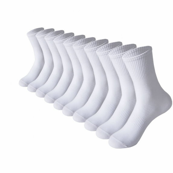 TELOLY 10Pairs Mens Socks,Anti-Slip Design Men'S Socks,Enhanced Grip No Show Socks,One Size,White