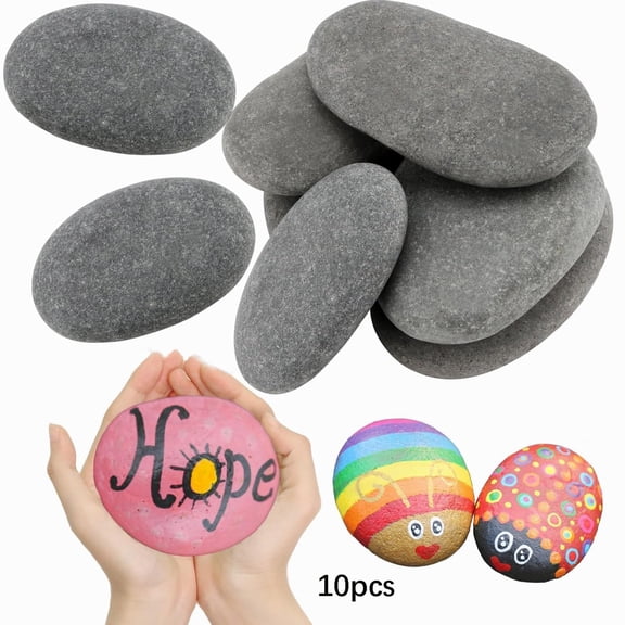 TELOLY 10Pcs 5-8Cm Rocks for Painting Kindness Rocks Crafting Party Pack Bundle River Stones for Painting Crafts Natural Smooth Surface Rock Painting Arts & Crafting GiftGray