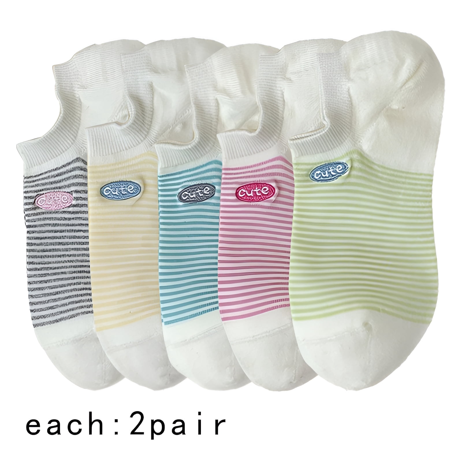 TELOLY 10Pcs Ankle Socks for Women,Cute Color Combinations No Show ...