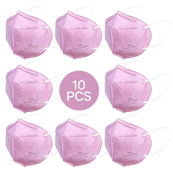 TELOLY 10Pcs Kn95 Face Masks,Long-Term Wear Face Masks,Comfortable Fit Surgical Masks,Pink