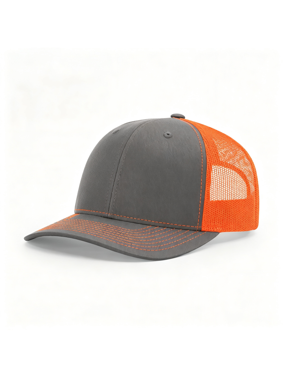 112P Patterned Snapback Trucker Hat-Custom Leather Patch Hat,No Minimals,Volume Tiered Pricing Classic Snapback Hat