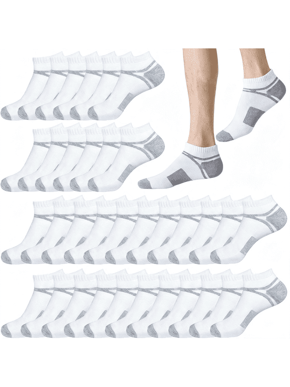 12-30 Pairs Low Cut Ankle Socks for Men Thin Breathable Casual No Show Athletic Socks Bulk Low Ankle Socks for Men