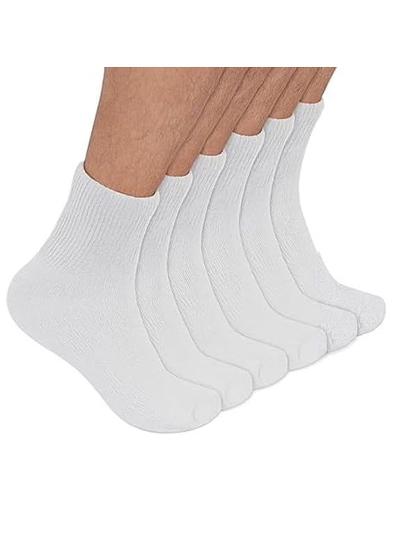 12 Pairs Diabetic Socks for Men and Women, Non Binding Quarter Socks Size 10-13, Cushioned Circulatory Hosiery for Neuropathy Edema, Soft Cotton Ankle Socks