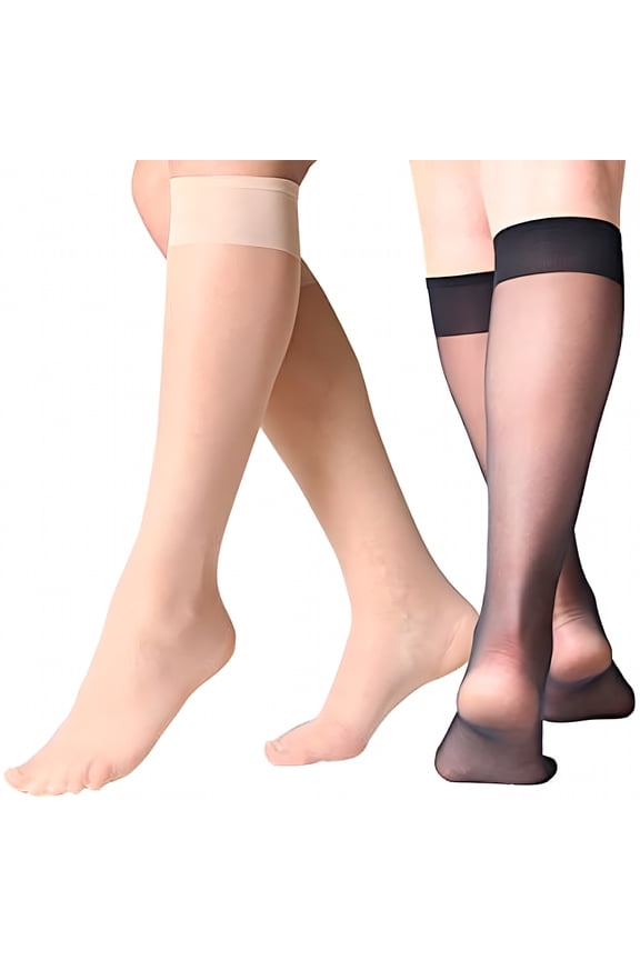 12 Pairs Lady's Sheer Knee High Stockings for Women