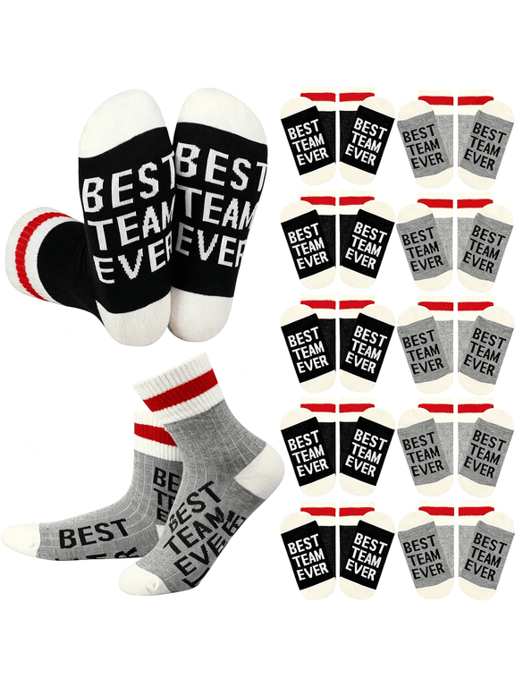 12 Pairs Team Ever Socks Appreciation Gifts for Women Men New Employee Staff Coworker Teacher Nurse Comfortable Durable Team Ever Socks