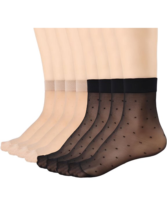 12 Pairs Womens Sheer Ankle Socks Nude Stocking Summer Ultra Thin Cool See Through Silk Socks for Women Sheer Socks Women