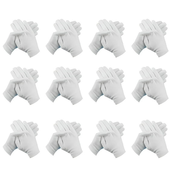 TELOLY 12 Pairs of Children's Thickened Cotton Gloves S Size Cotton White Gloves