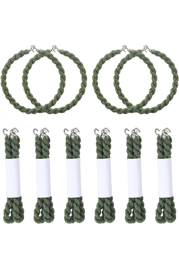 12 Pcs Boot Blousers Adjustable with Metal Hooks-Elastic Boot Straps Tactical Trouser Blousing Straps for Uniform,Pants&Work Boots(Green)