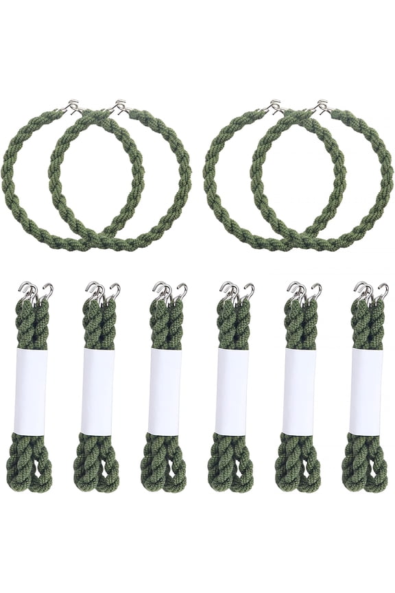 12 Pcs Boot Blousers Adjustable with Metal Hooks-Elastic Boot Straps Tactical Trouser Blousing Straps for Uniform,Pants&Work Boots(Green)