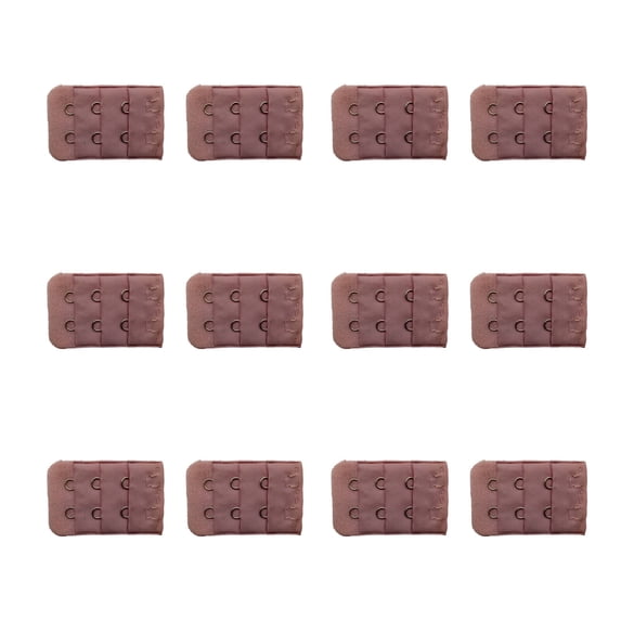 TELOLY 12 Pcs Bra Extender,2" Flexible 3-Row and 2-Fasteners Bra Strap Extender,Smooth and Rust-Resistant Electroplated Surface Bra Extender Value Pack,Pink