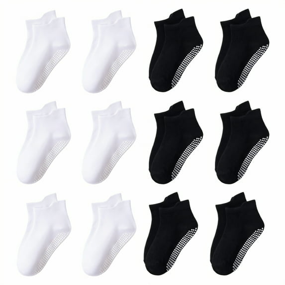 TELOLY 12Pairs Kids Socks,0-1 Years Old Non Slip Socks,Toddler Socks Baby Girl Socks,Combination1,S