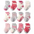 thumbnail image 1 of TELOLY 12Pairs Kids Socks,0-1 Years Old Non Slip Socks,Wide Cuff, No Tightness Baby Girl Socks,Style14,S, 1 of 1