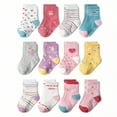 thumbnail image 1 of TELOLY 12Pairs Kids Socks,3-5Years Old Non Slip Socks,Cotton Socks Baby Girl Socks,Combination1,L, 1 of 1