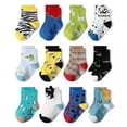 thumbnail image 1 of TELOLY 12Pairs Kids Socks,5-7Years Old Non Slip Socks,Mid-Calf Length Baby Girl Socks,Style2,Xl, 1 of 6