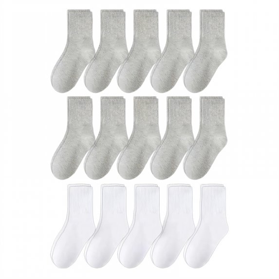 TELOLY 15Pairs Kids Socks,Size 31-37 Boys Socks 4-6 Years,Solid Color Boys Socks,Combination2