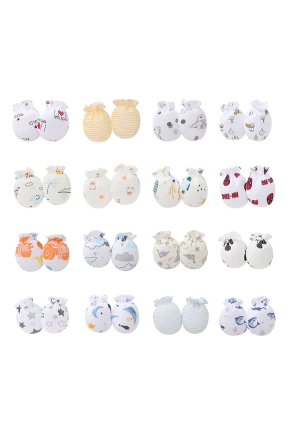 16 Pcs Baby Mittens,Anti-Scratching Hands Newborn Mittens,Safety Protection Baby Mittens 6-12 Months