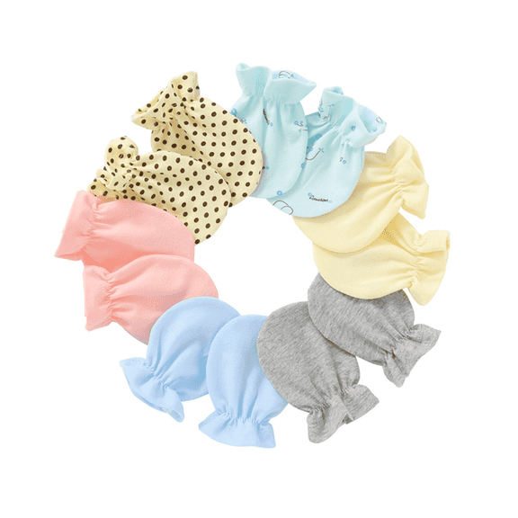 TELOLY 16 Pcs Baby Mittens,No More Face Scratches Newborn Mittens,Non-Restrictive Movement Baby Mittens for 0-6 Months,Style3