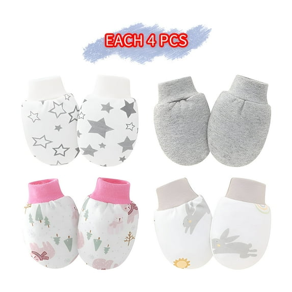 TELOLY 16Pcs Baby Mittens,Fine Texture Baby Mittens Newborn,Gentle Feel Newborn Mittens No Scratch,Style4