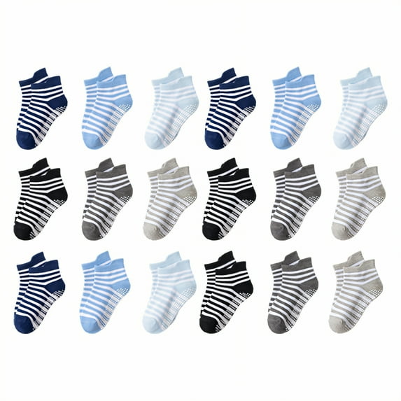 TELOLY 18Pairs Kids Socks,0-1 Years Old Non Slip Socks,Toddler Socks Baby Girl Socks,Combination2,S