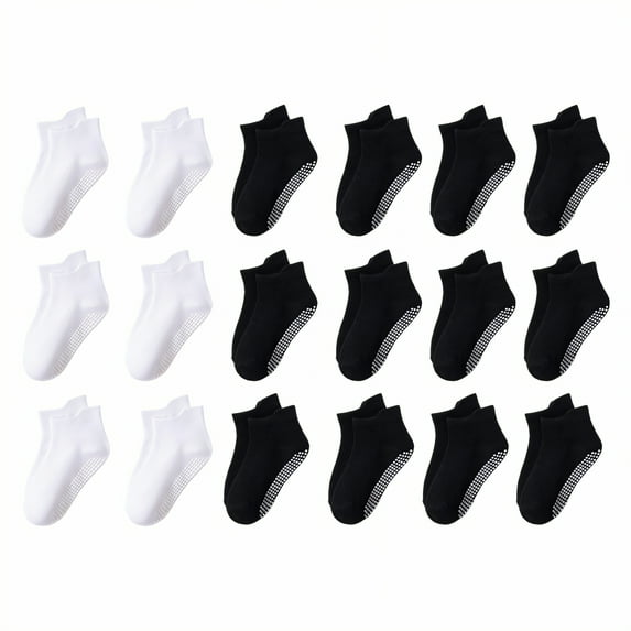 TELOLY 18Pairs Kids Socks,3-5Years Old Non Slip Socks,Floor Socks Baby Girl Socks,Combination2,L