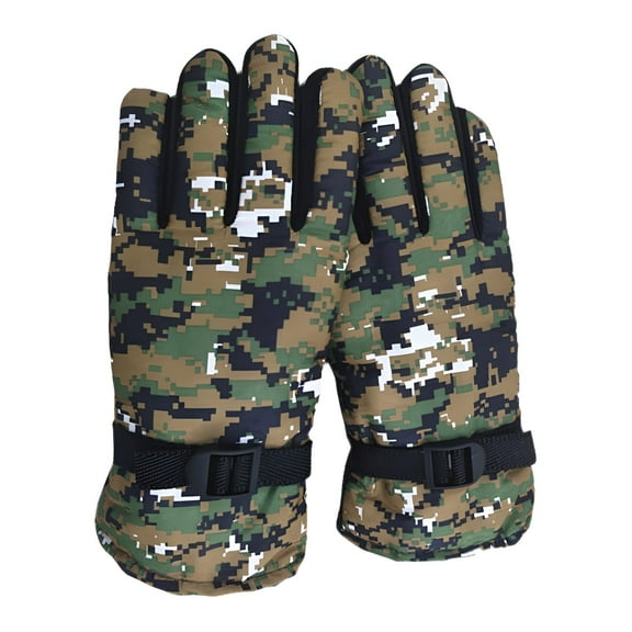 TELOLY 1Pair Mens Gloves for Cold Weather Windproof Design Snow Gloves Women Cold Weather Protection Winter Gloves Green