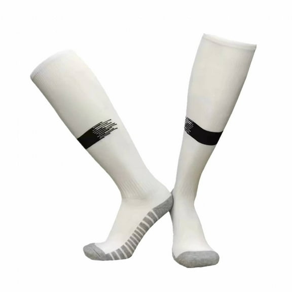 TELOLY 1Pairs Boot Socks,Anti-Slip Heel Men'S Work Socks,Breathable Fabric Long Socks,One Size,White&Black
