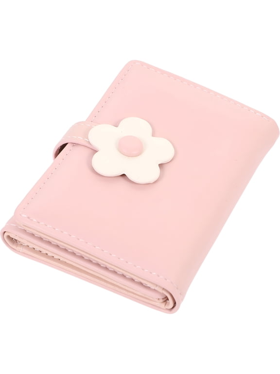 1Pcs Girls Small Wallet in Pink PU Leather with Folded Style and Multiple Compartments for Cards and Cash