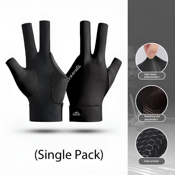 TELOLY 1pc Snooker Billiard Cue Glove Left Hand Pool Three Finger Glove