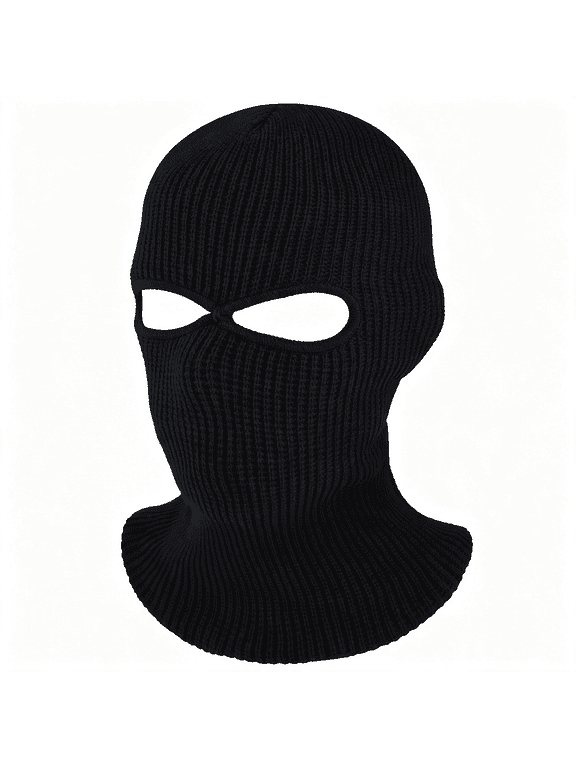 2-Hole Knitted Ski Mask Full Face Mask Cover Neck Gaiter Winter Balaclava Warm Beanie for Outdoor Sports, Breathable Balaclava Face Mask Men for Skiing