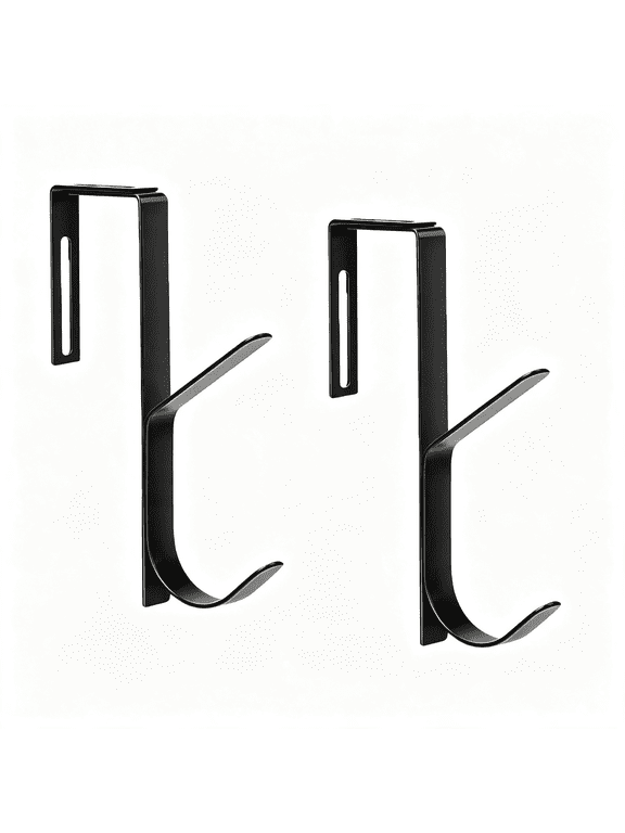 2 Pack Coat Hooks Cubicle Wall Mount Double Hook Sturdy Adjustable over Door Hanger for Cubicle Panel Partition Hanging Hats Bag Backpack Hoodie Sweater Jacket Purse Bathroom Bedroom Office