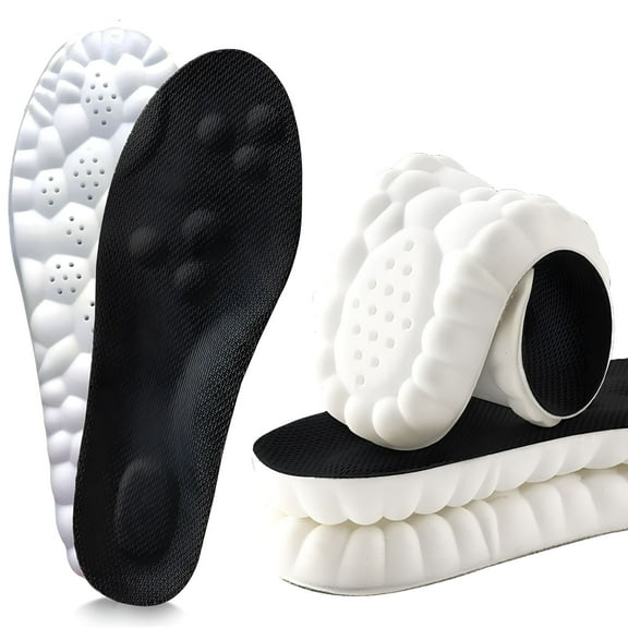 TELOLY 2 Pair 4D Cloud Soles for Men & Women, Super Soft Comfort Insoles, U-Shape Memory Foam Insoles, Shock-Absorbing Foot Support Insoles Cloud Insoles for Women