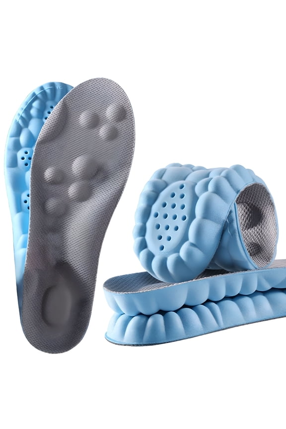 2 Pair Cloud Soles for Men & Women, Super Soft Comfort Insoles, U-Shape Memory Foam Insoles, Shock-Absorbing Foot Support Insoles