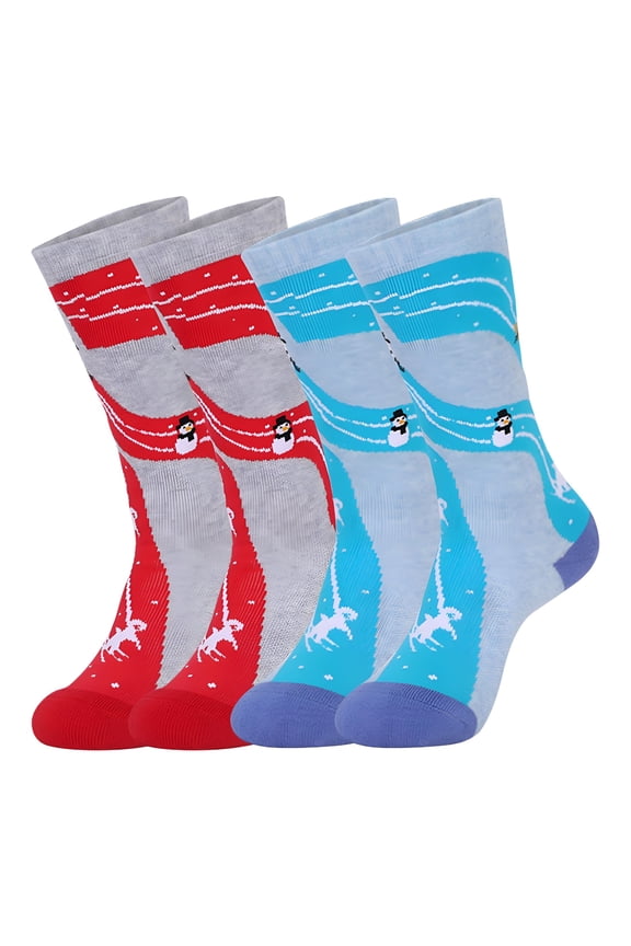 2 Pair Merino Wool Ski Socks Kids, Knee-high Warm Thermal Snowboard Skating Socks for Boys Girls Toddler