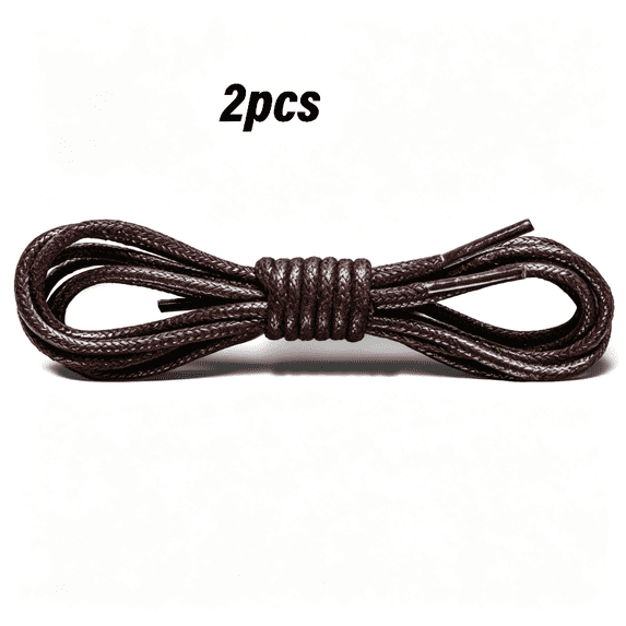 TELOLY 2 Pair Waxed Round Dress Shoe Laces for Men,1/8