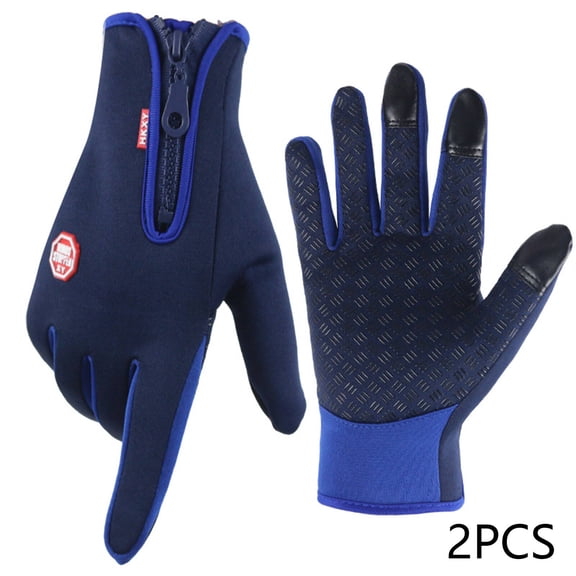 TELOLY 2 Pair Winter Gloves,Thermal Insulation Work Gloves,Windproof Protection Soft Cuffs Winter Work Gloves,L,Dark Blue