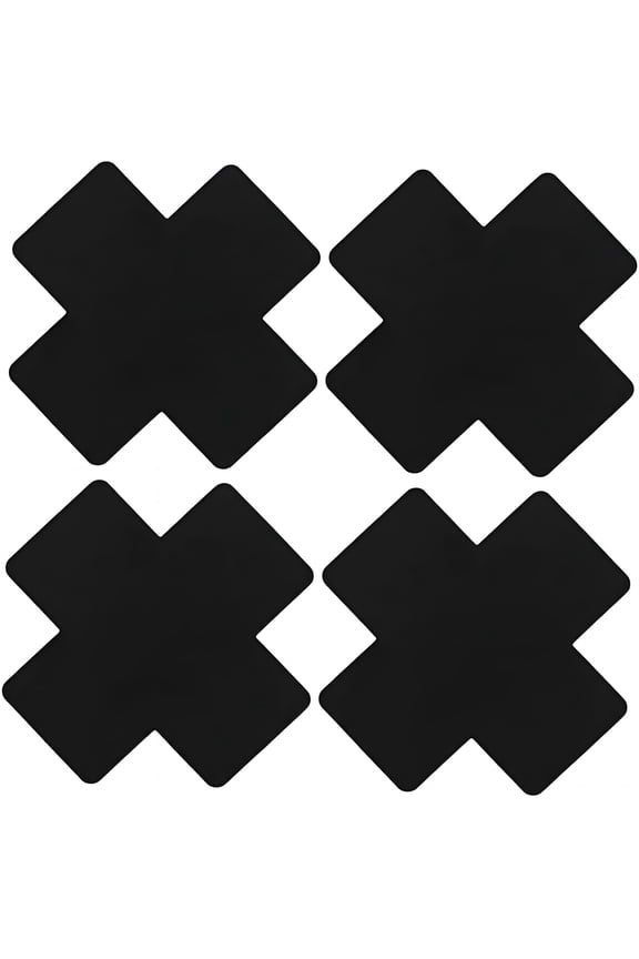 2 Pairs Black Cross Shape Nipple Covers Disposable Breast Covers Self-Adhesive Sexy Nurse Pasties Stickers