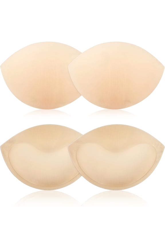 2 Pairs Bra Inserts Breast Enhancers - Women's Push Up Bra Pads Inserts, Large Cup Bust Lifter, Push up Swimsuit Pads, Breast Enhancer Cups - Add Cups Size Instantly Fits A and B Cup